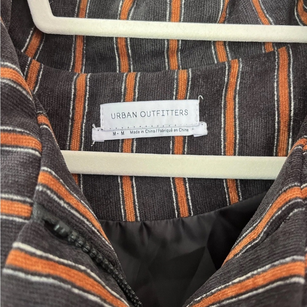 Urban Outfitters Arkansas Striped Corduroy Puffer Vest Women’s M Zip Up - Picture 7 of 11